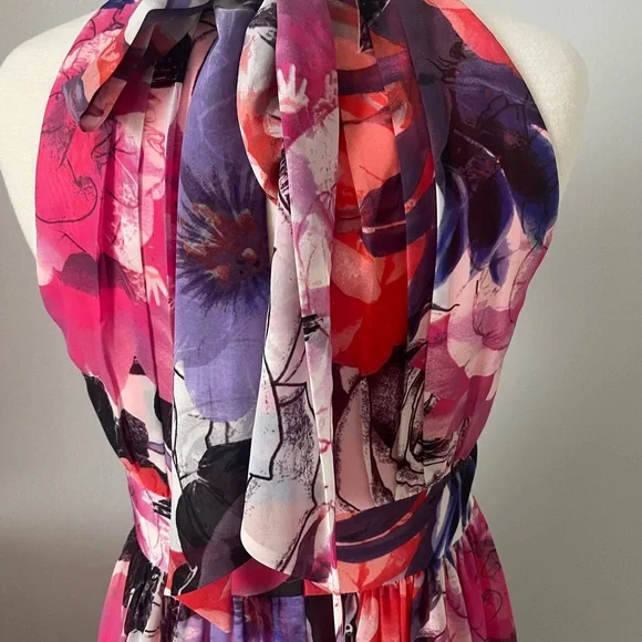 Eliza J Pink and Purple Floral Maxi Dress - Picture 7 of 8